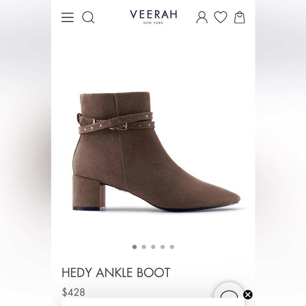 NWOT Veerah Hedy vegan faux suede ankle boot